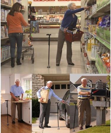 Led Light +Foldable Safety Walking Stick Folding Adjustable Aluminium Pole Cane Black - Buy Online on SooperMarket.com