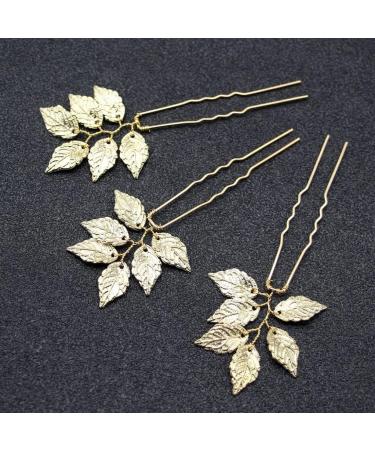 Wedding Hairpins With Leaves Gold And Silver Ideal As Hair Accessories For Bridesmaid Women And Girls  - Buy Online on SooperMarket.com