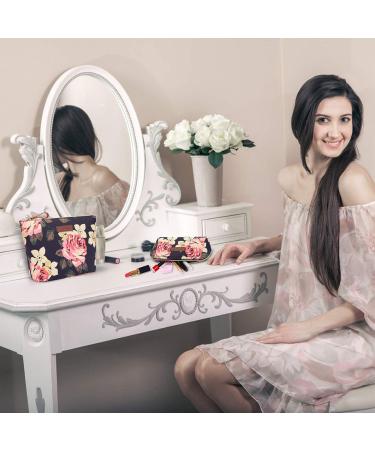 Shop Lokass 2-in-1 Cultural Bag | Waterproof Cosmetic & Travel Wash Bag for Women - Peony Design | 21x10x19cm - Buy Online on SooperMarket.com
