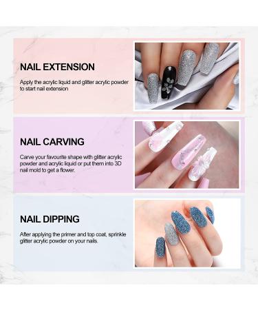 Complete Acrylic Nail Kit for Beginners - 27 Colors Glitter Powder, Monomer Liquid, Tips, Brush - Nail Art Supplies & Manicure Tools for Starter - RJ0176 - Buy Online on SooperMarket.com
