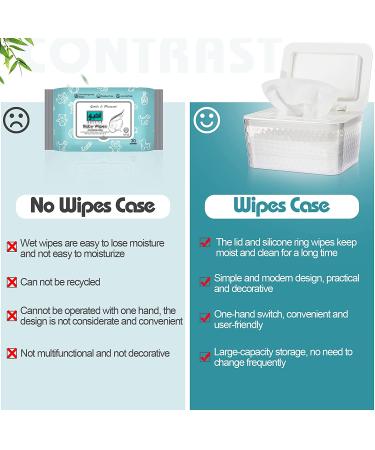 Jitnetiy Large Capacity Wipes Holder Dispenser Box - Dustproof, Freshness-Keeping Wipes Case with Lid (White) - Buy Online on SooperMarket.com