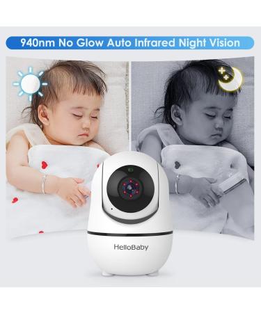 Hello Baby Monitor with Camera and Audio, LCD Display Video Baby Monitor - No WiFi, Infrared Night Vision, Temperature Screen, Lullaby, Two-Way Audio and VOX Mode (HB66) - Buy Online on SooperMarket.com
