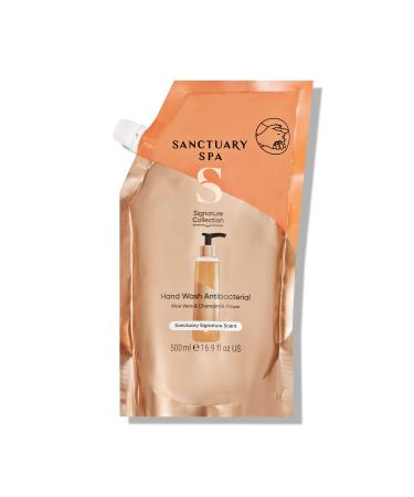 Sanctuary Spa Antibacterial Handwash Refill Pouch No Mineral Oil Cruelty Free & Vegan Hand Soap Refill 500ml Orange 500 ml (Pack of 1) Anti-bac Hand Wash Refill