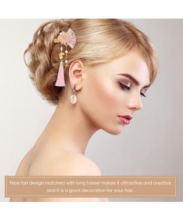 FRCOLOR 2Pcs Japanese Tassel Kimono Flower Hairpins - Traditional Duckbill Hair Barrettes for Women & Girls - Buy Online on SooperMarket.com