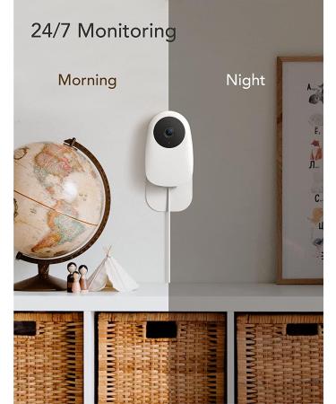 Nooie 1080P Baby Monitor Camera with Night Vision, Motion/Sound Detection, 2.4G WiFi Home Security, Alexa Compatible - 1 Pack - Buy Online on SooperMarket.com
