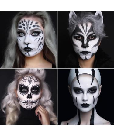 BOBISUKA White Face Paint - Blendable Clown Makeup for Halloween Cosplay & Theater | Skull Joker Vampire & More - Buy Online on SooperMarket.com