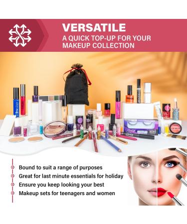 Makeup Set Glamza 10 Piece Lucky Dip Gift Makeup Kit for Women & Teenage Girls - Includes 10 Makeup Items In Black Organza Beauty Bag - Buy Online on SooperMarket.com