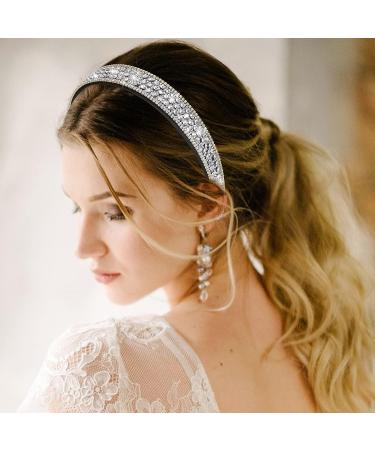 Sparkling Bling Black Headband for Women - Crystal Diamond Rhinestone Hair Accessories - Buy Online on SooperMarket.com
