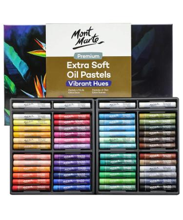 Mont Marte Extra Soft Oil Pastels 52pc  Assorted Bright Colors  Vibrant and Buttery  Versatile Art Pastels for Blending  Layering & Shading  Ideal for Art  Craft  Coloring and Sketching Multicolor 52 Count (Pack of 1)