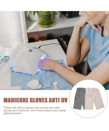 POPETPOP 2 Pairs Gel Nail Lamp UV Gloves Anti UV Manicure Gloves Nail UV Protection Gloves for Salon - Buy Online on SooperMarket.com