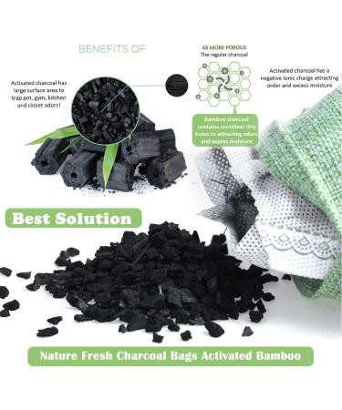 8 Pack Charcoal Bamboo Bags - Nature Fresh Activated Charcoal Odor Absorber (8 x 200g) - Grey, Purple, Blue, Green - Buy Online on SooperMarket.com
