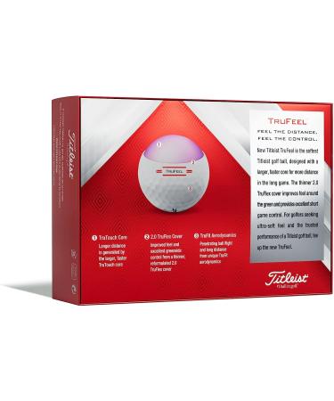 Titleist TruFeel Golf Balls - White: Premium Performance for Enhanced Distance and Control - Buy Online on SooperMarket.com