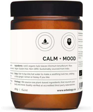 Organic Tulsi Powder 180g - Holy Basil for Calm and Mood - Raw, Vegan, Gluten-Free - Non-GMO - No Additives - Recyclable Glass Jar - Buy Online on SooperMarket.com