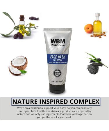 WBM Care Men Deep Cleanse Charcoal Face Wash - Daily Facial Cleanser for All Skin Types | 5.29 Oz | International Shipping - Buy Online on SooperMarket.com