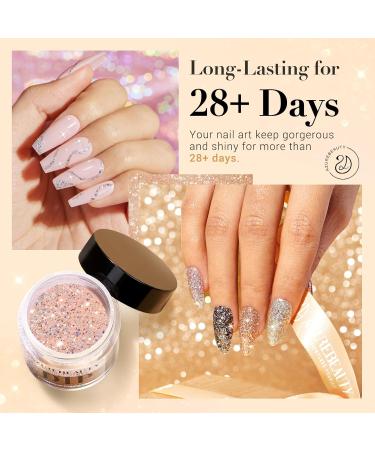 AZUREBEAUTY Dip Powder Nail Set - 6 Colors Glittery Chrome Dipping Powder Kit for Perfect Manicure - No Nail Lamp Needed - Buy Online on SooperMarket.com