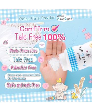 Reiscare 100% Talc-Free Rice Baby Powder 130g with Puff - Gentle & Fragrance-Free for Baby's Smooth Skin - Buy Online on SooperMarket.com