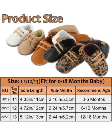 Baby First Walking Shoes | PU Leather Non-Slip Baby Boy & Girl Sneakers | 6-12 Months Brown - Buy Online on SooperMarket.com