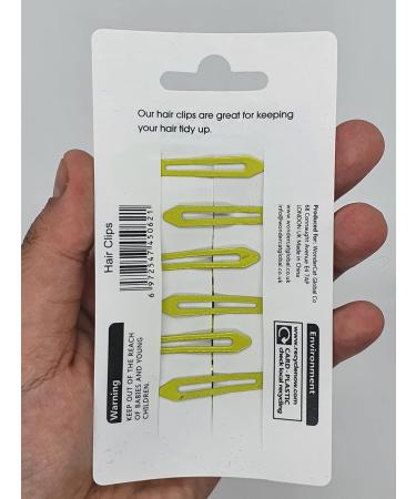 6 PCS Yellow Metal Snap Hair Clips 5CM Long - Hair Grips for Styling - Buy Online on SooperMarket.com