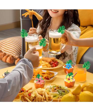 83pcs Edible Cake Decorations Include 48PcsEdible Tropical Turtle Leaves 35Pcs Edible Flowers Cupcake Toppers Wafer Paper Palm Leaf Flower for Hawaii Aloha Jungle Theme Wedding Birthday Baby Shower - Buy Online on SooperMarket.com