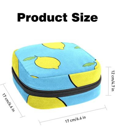 Fruit Lemons Blue Sanitary Napkin Storage Bag - Portable Period Pouch for Women and Girls - Multi-colored - Buy Online on SooperMarket.com