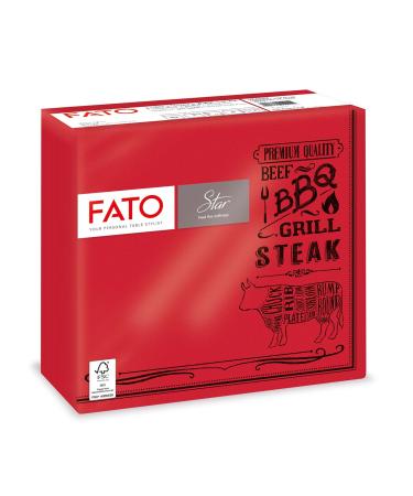 FATO-one-way paper napkins softness and gentleness pack with 40 napkins size 38x38 folded in 4 2-layer steak house decor 100% pure cellulose paper FSC certified