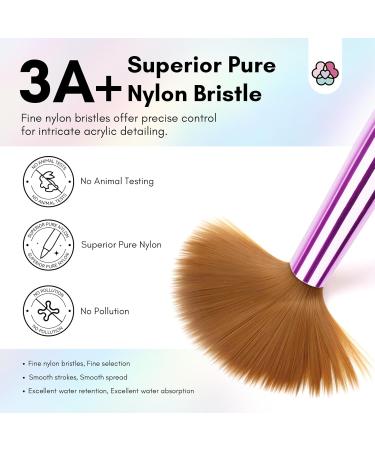 Saviland 5PCS Acrylic Nail Brushes Set - Sizes 8/10/12/16/18 for Acrylic Application Sparkling Rainbow Powder Brush & Holder - Perfect for Nail Extensions & 3D Carving - Buy Online on SooperMarket.com