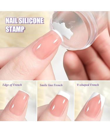 Clear Nail Art Stamper - Double-End Silicone Nail Stamp for DIY French Smile Line Art & Accessories - Buy Online on SooperMarket.com
