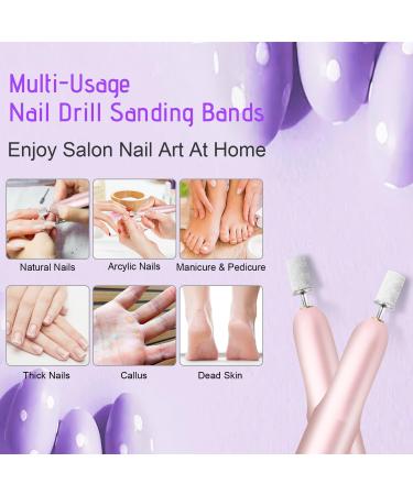 100Pcs Nail Sanding Bands - Fine 240 Grit for Nail Drill | Manicure & Pedicure Set with 3/32 Nail Sanding Bit - Buy Online on SooperMarket.com