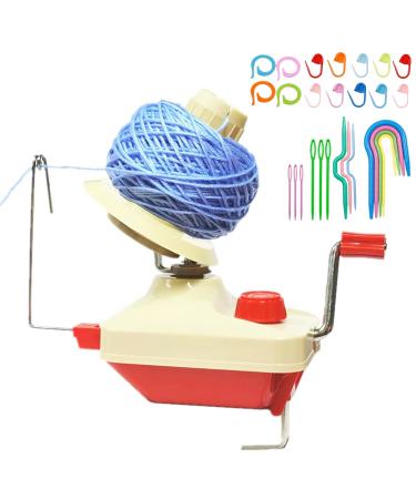Yarn Ball Winder, Hand Operated Yarn Spinner, Yarn Winder for Crocheting, Easy to Set Up and Use Winding Machine, 4-Ounce Capacity Yarn Roller for Yarn Storage with Knitting Kit