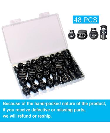 ZUSHALLMY 48pcs Upgraded Plastic Cord Lock - Drawstring Clip with Spring Toggle Stoppers for Shoelaces & Paracord - Buy Online on SooperMarket.com