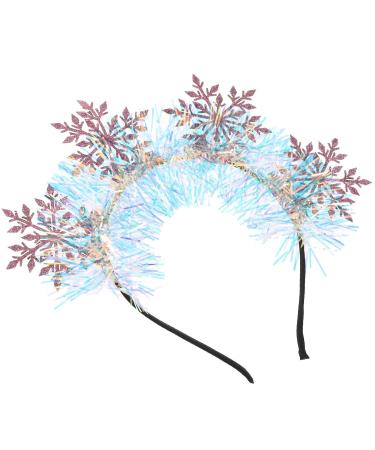 Christmas Snowflake Headbands Glitter Tinsel Headbands Sparkling Christmas Hair Hoop Headpiece Xmas Holiday Favors for Women Costume Pink