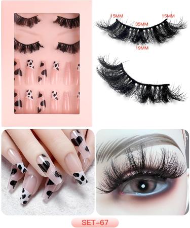 JSGHGDF Eyelashes Natural Look False Eyelashes Press on s Reusable Fake s with Glues for SET68 - Buy Online on SooperMarket.com
