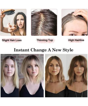 Short Bob Hair Topper for Women | Ash Light Brown with Highlights | Hair Volume Enhancement | 12 Inch Clip-in Wiglet | Fiber Hairpiece for Thinning Hair - Buy Online on SooperMarket.com