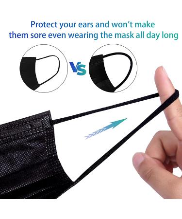 Adult 4-Ply Disposable Soft Face Mask - Breathable Safety Black Mask - Buy Online on SooperMarket.com