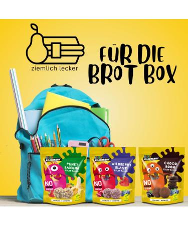 RAWBERRY Children's Cocoa Fruit Balls - No Added Sugar Gluten Free Vegan Snack (8 x 50 g) | Healthy International Shipping - Buy Online on SooperMarket.com