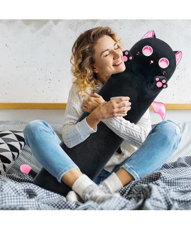 Mewaii 44in Long Cat Plush Pillow - Cute Stuffed Animal Squishy Toy for Kids (Pink & Black) - Buy Online on SooperMarket.com