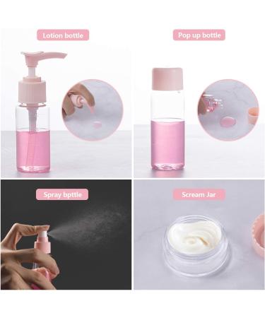 Xiyee Travel Bottles Set - 10-Piece Empty Cosmetic Containers for Shampoo Shower Gel & Cream - Perfect Travel Accessories (Pink) - Buy Online on SooperMarket.com