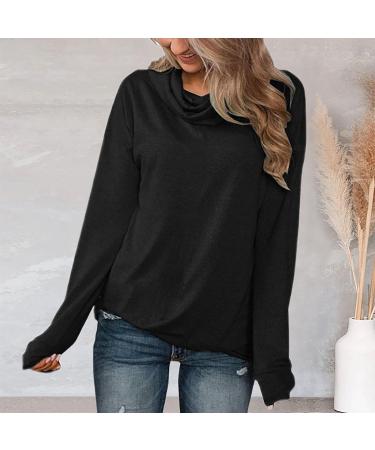 Women's Long Sleeve Turtleneck Sweatshirt Multipack - Black, Large | Casual Relaxed Fit Pullover Top - Buy Online on SooperMarket.com