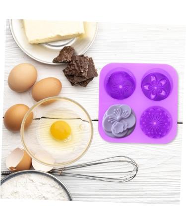 MAGICLULU 1pc Handmade Soap Mold Flower Fondant Cake Molds DIY Muffin Tool Silicone Biscuits Rose Candy Cookie Cake Flower Casting Molds Resin Mold Silica Gel Flower Model Purple Round 3X16.6X16.6CM - Buy Online on SooperMarket.com