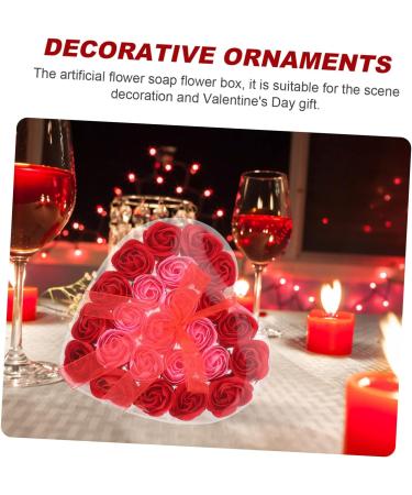 FOMIYES 4pcs Valentine's Day present rose flower soap bath soap rose asmr floral scented bath soap immortal wedding decor Party Artificial soap flower plastic flower arrangement delicate 17.5x17cmx4pcs As Shownx4pcs - Buy Online on SooperMarket.com