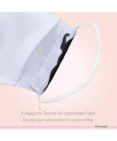 Dance Pattern Washable Masks for Kids & Adults - 100% Cotton 2-Layer Oeko-Tex Standard 100 Nose Bracket & Filter Bag - Comfortable Face Protection (1 Pack) - Buy Online on SooperMarket.com