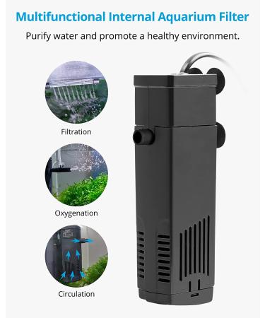 NICREW Aquarium Internal Filter - Submersible Power Filter with Aeration System for 2-5 Gallon Fish Tanks - Buy Online on SooperMarket.com