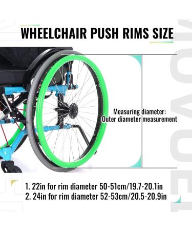 Wheelchair Wheel Covers Wheelchair Push Rim Covers Wheelchair Push Rim Covers Non-Slip Wear-Resistant Hand Push Cover Improve Grip and Traction(Green 22 inches) 22 inches Green - Buy Online on SooperMarket.com
