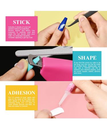 360PCS Long Press on Coffin Nails MORGLES - 12 Colors False Nails with Glue, Adhesive Tabs, Tweezer - 10 Sizes Long Glossy Ballerina - Buy Online on SooperMarket.com