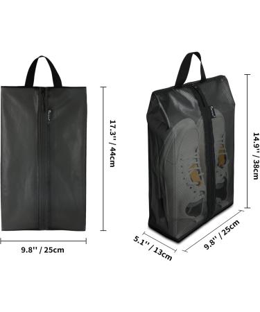 XX-Large Waterproof Shoe Bags for Travel - 3 Pack Black - Translucent Design - Portable Shoe Organizer for Men & Women - Sturdy Zipper - Buy Online on SooperMarket.com