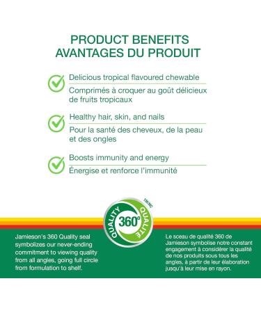 Jamieson 100% Complete Multivitamin Chewable for Adults Citrust Twist Flavour Supports Immunity Energy & Overall Health - Buy Online on SooperMarket.com