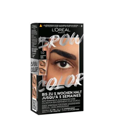 L'Or al Paris eyebrow color for a radiant and perfectly maintained look ammonia -free eyebrow paint up to 10 applications p Pack brow color 1.0 black