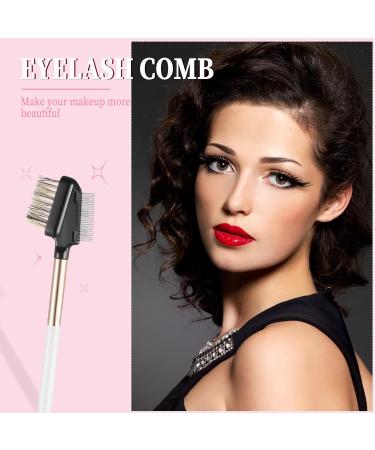 2 in 1 Eyebrow Brush & Lash Comb - Professional Reusable Metal Eyelash Separator with Stainless Steel Teeth & Natural Wood Handle for Women | Perfect Eye Makeup Tool - Buy Online on SooperMarket.com
