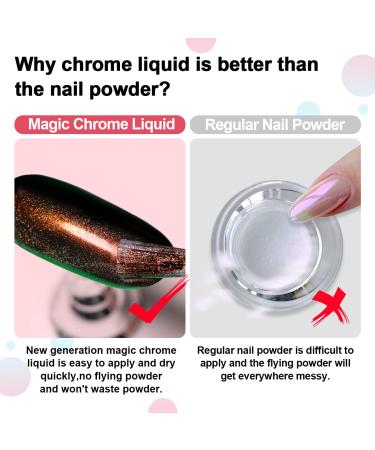 RARJSM Chrome Nail Powder | Liquid Magic Aurora Metallic Chameleon | Iridescent Glitter for Gel Polish | No Curing Required | 5ML 0.17FLOZ - Buy Online on SooperMarket.com
