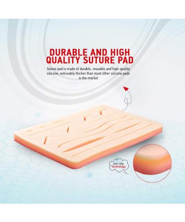 Suture Practice Pads 3 Layer with 14 Wounds - 5x7 Suture Practice Kit for Medical Training by Students and Veterinarians - Buy Online on SooperMarket.com